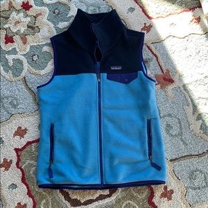 Blue color block Patagonia vest